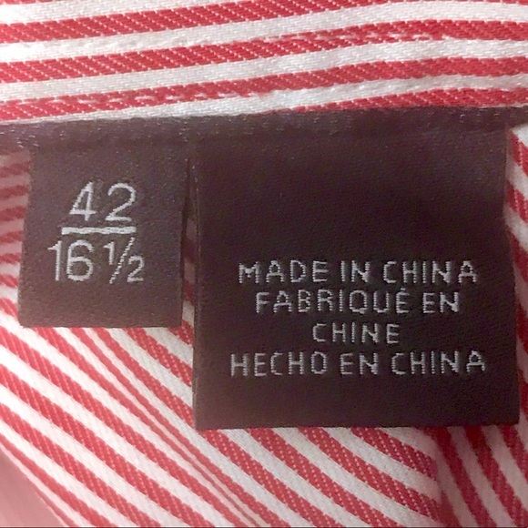 Tommy Hilfiger Men’s Fitted Striped Long Sleeve Button Down Dress Shirt Large - Picture 11 of 12